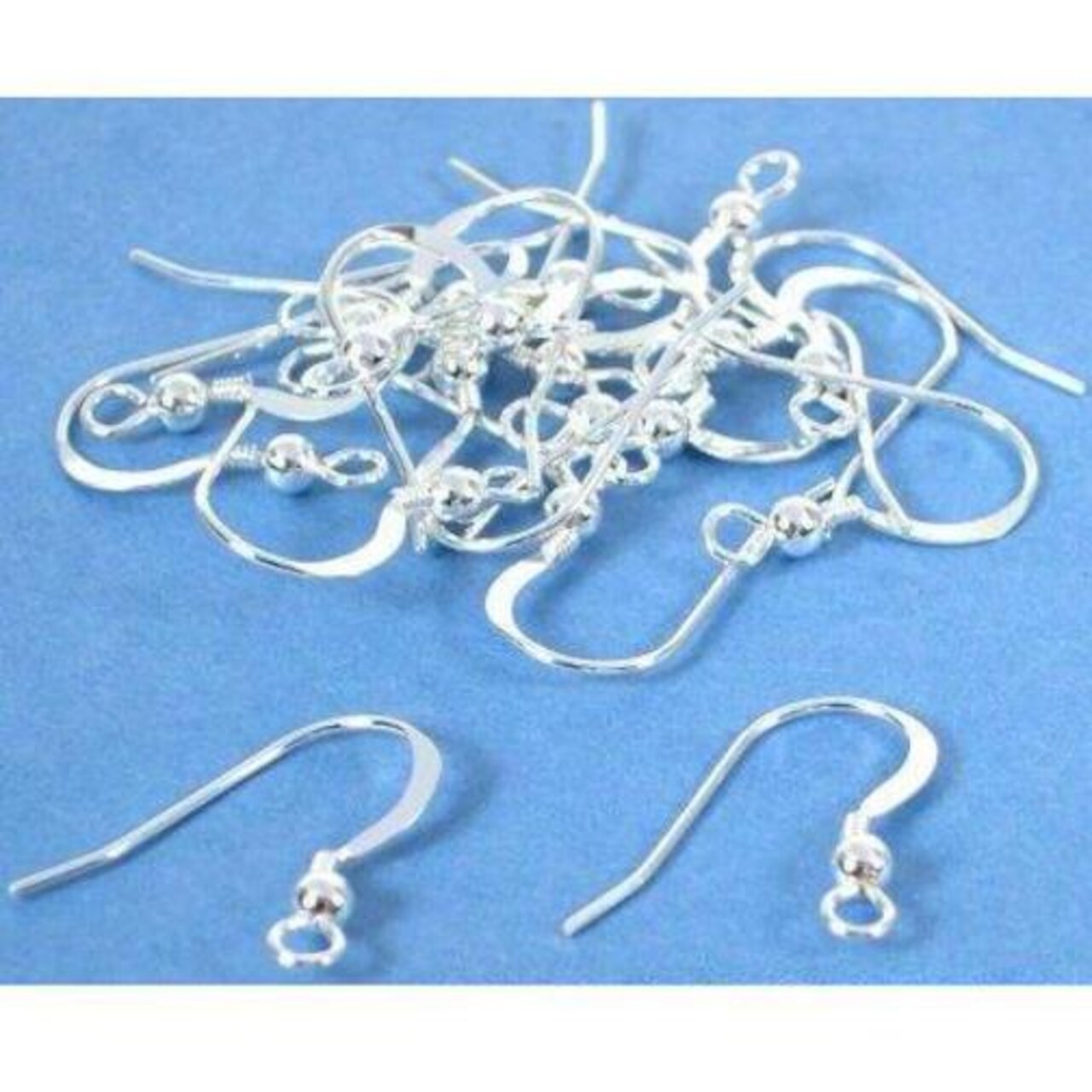 20 Fish Hook Earrings Sterling Silver Earwires 21 Gauge
